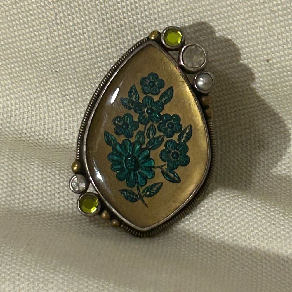 Echo Of The Dreamer Mars & Valentine Sterling 925 Flowers Floral Cocktail Ring